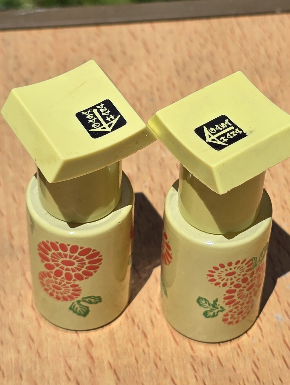 2 Vintage Avon Hana Gasa Roll On Perfume Bottles Essen. Btls.